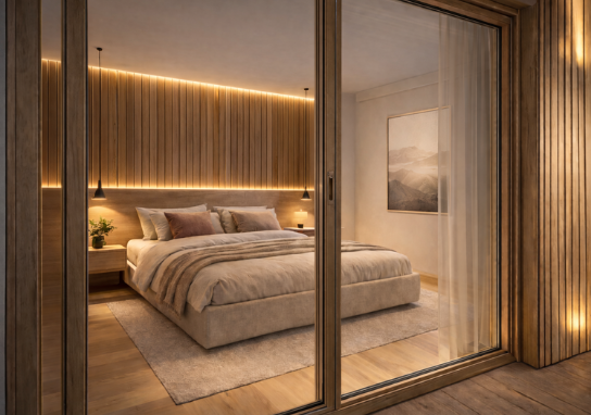 Chambre avec vue sur les Alpes