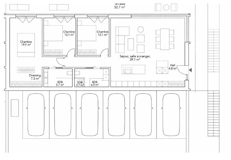 Plan Appartement 1 – Rez de chaussée
