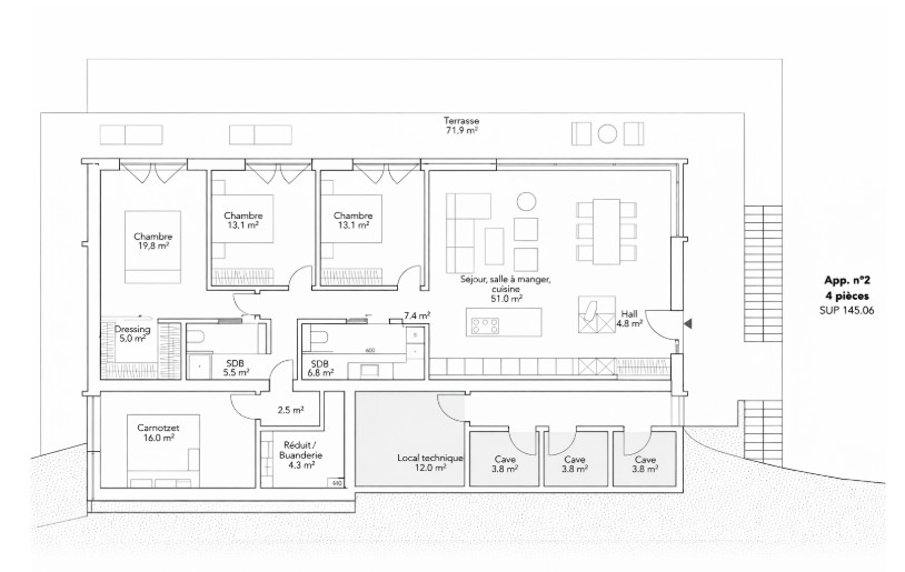 Plan Appartement 2 – Étage -1